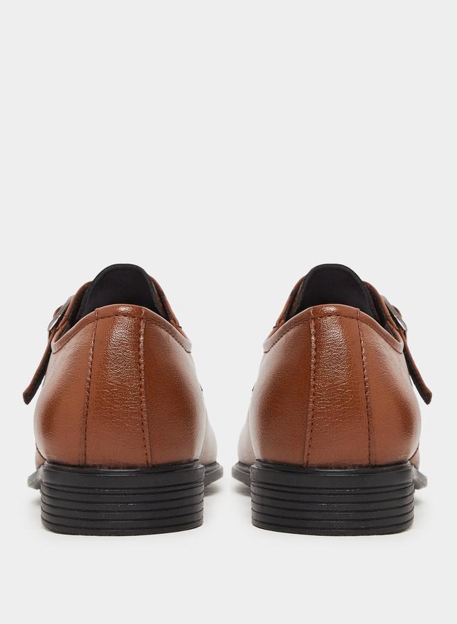 Styli Men Tan Buckle-Detailed Shoes - Image 4